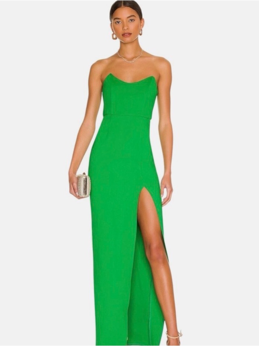 Superdown Ryleigh Strapless Maxi Dress in Green
